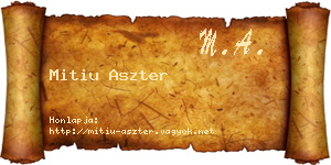 Mitiu Aszter névjegykártya